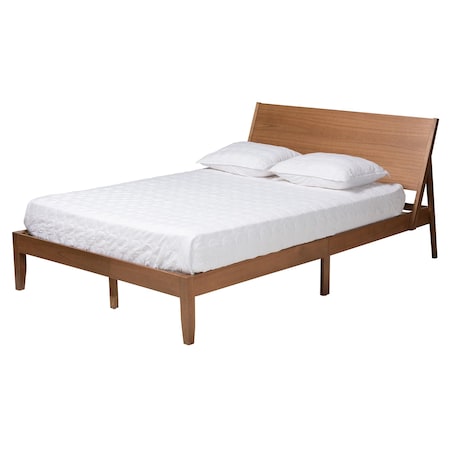 Baxton Studio Eileen Mid-Century Transitional Walnut Brown Finished Wood Queen Size Platform Bed 232-13242-ZORO